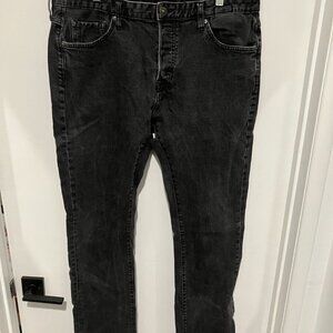 Divided Blue Men's Straight Leg Jeans, Black, Size 36x34